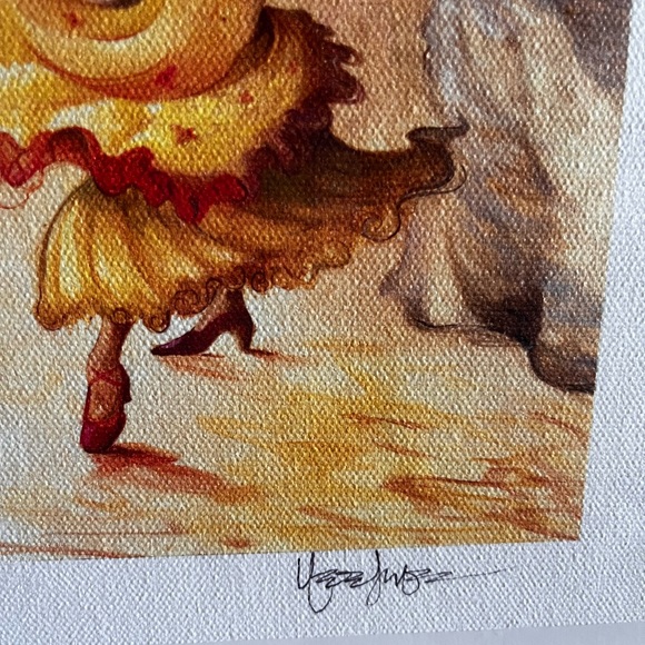 Baile! Baile!  Spanish dancer and guitarist print signed - Picture 4 of 6